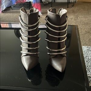 Stylish Silver Women's Ankle Boots